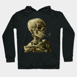 Skull of a Skeleton with Burning Cigarette Hoodie